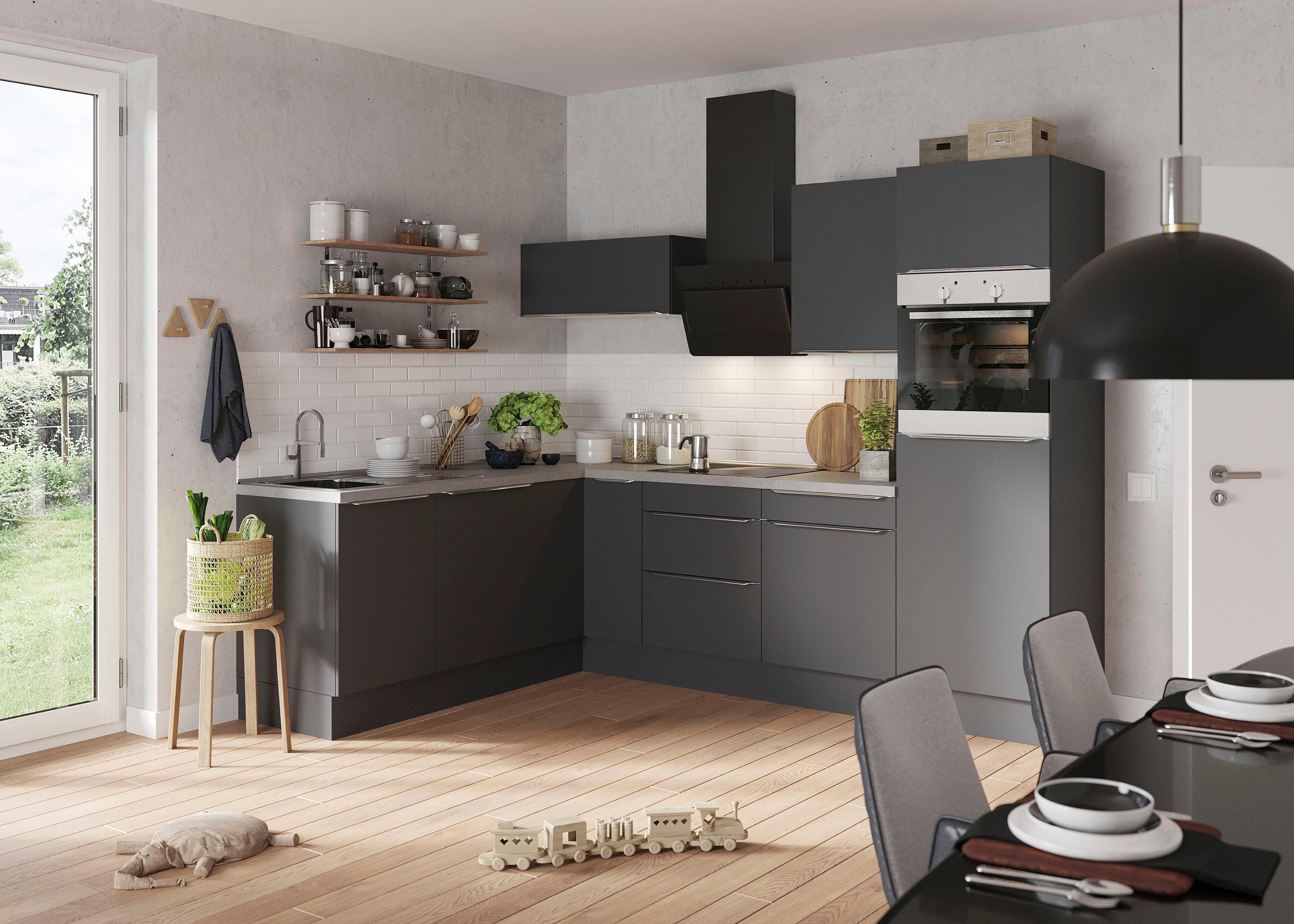 OPTIFIT Winkelküche Aken, ohne E-Geräte, Stellbreite 200 x 270 cm