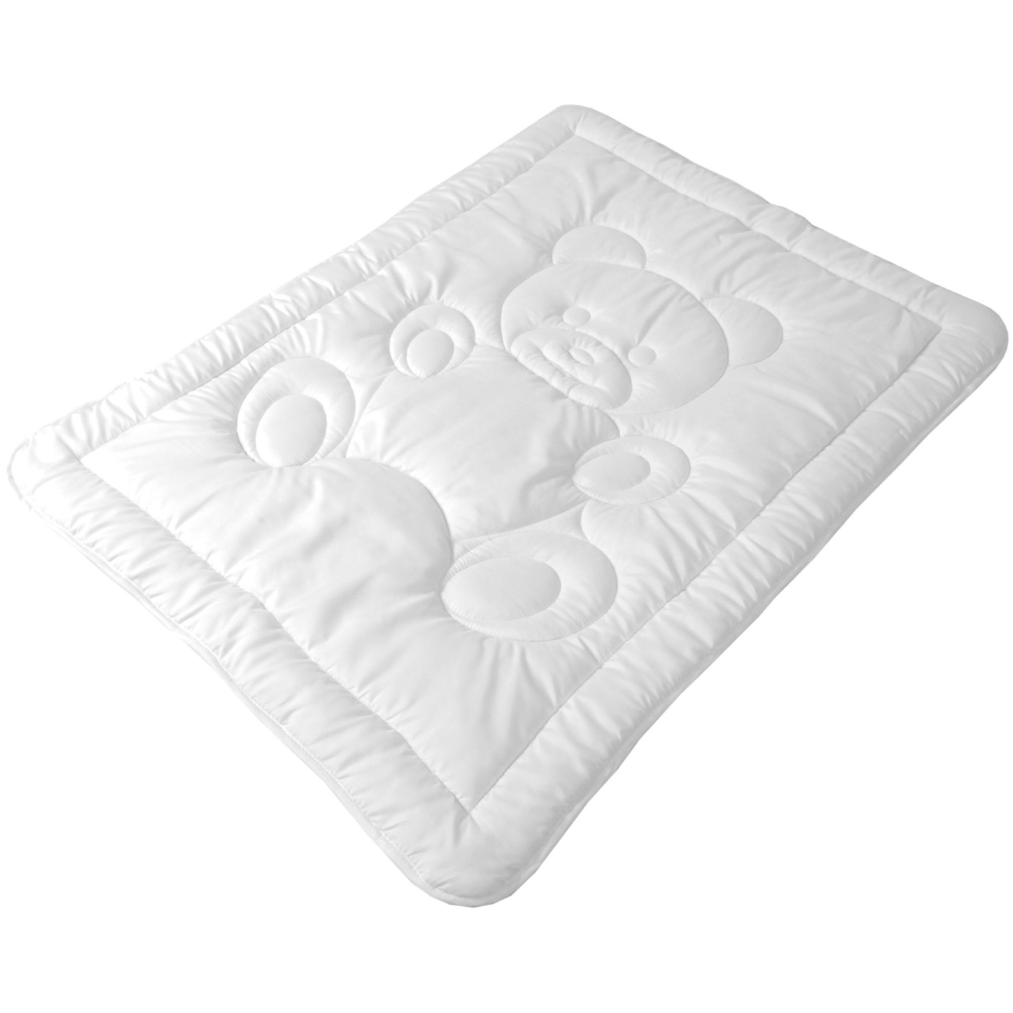 Bettdecke + Kopfkissen, Bestgoodies, Füllung: Polyester Klimafaser, Bettenset für Kinder, Bettdecke 100x135cm + Kopfkissen 40x60cm, Kinderdecke Kinderkissen, Baby Betten Set mit Bärchen-Steppung