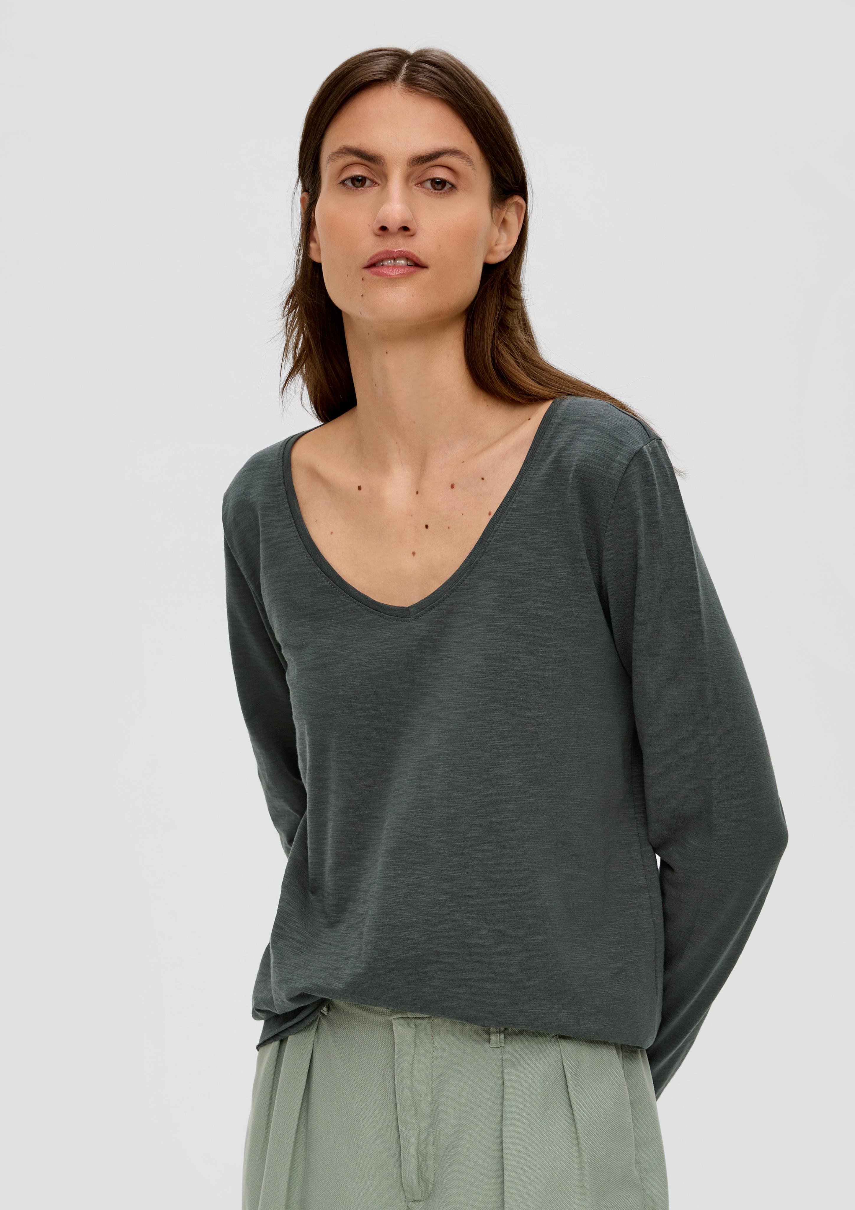 Gestreiftes Longsleeve mit Rollsaum  2135958-7909