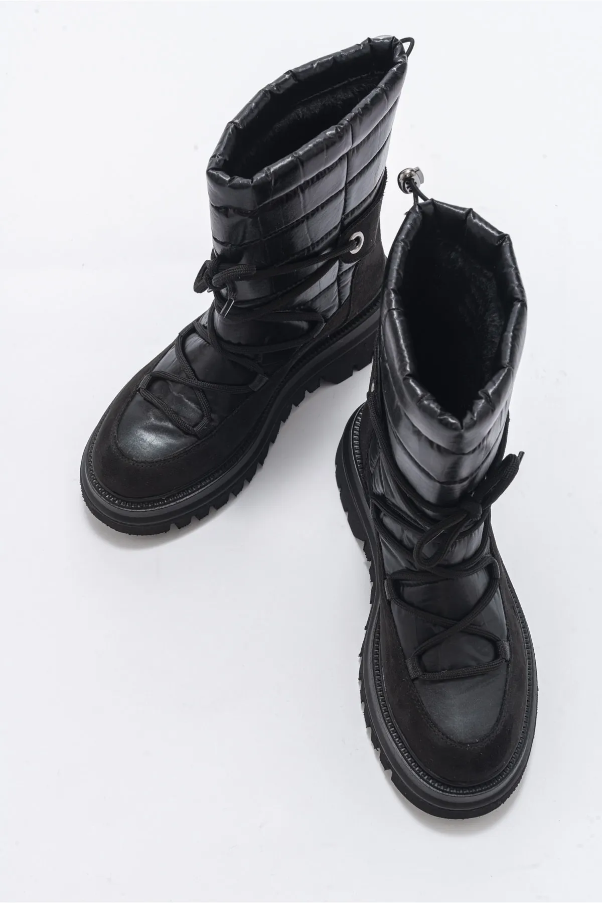 LuviShoes  Weld Damen-Schneestiefel aus schwarzem Wildleder