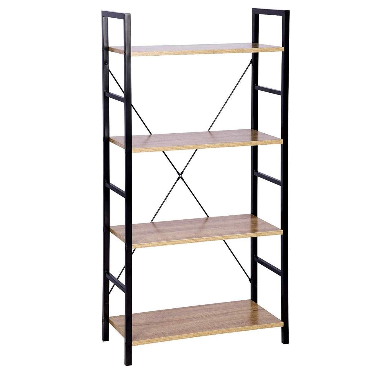Woltu Bücherregal, 1-tlg., Küchenregal Metallregal Hochregal 4 Ablage