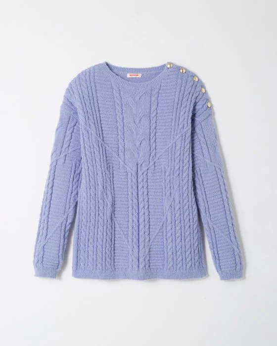 Pull chaud à torsades et boutons Thermolactyl