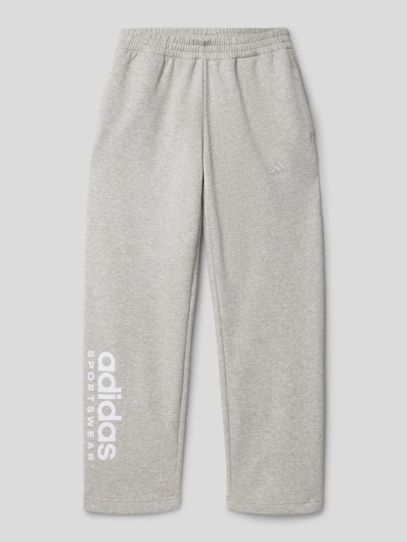 Sweatpants mit Label-Print in mittelgrau meliert