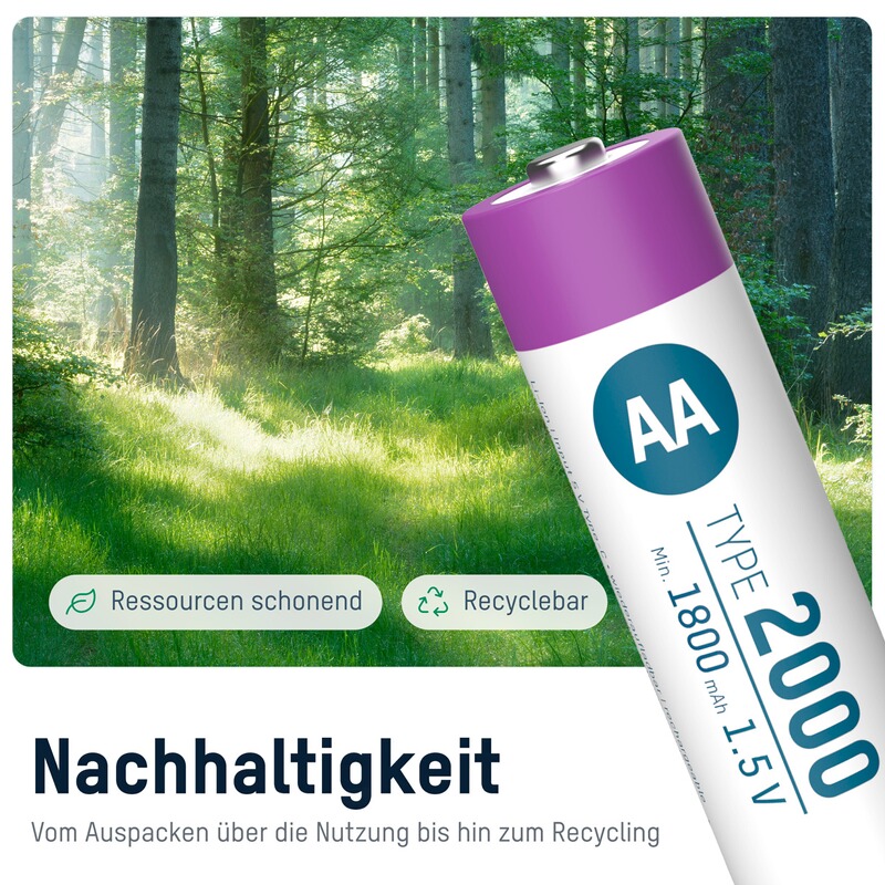 Ansmann Akku Li-Ion 15V AA Typ 2000 &ndash; 4 Stück