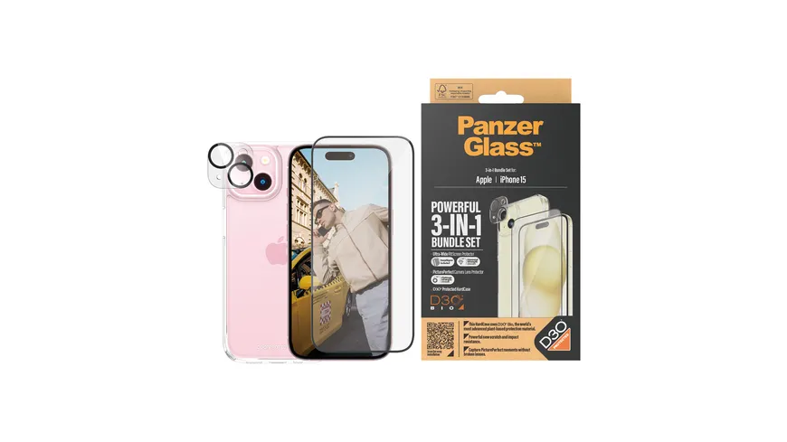 PanzerGlass iPhone 15 3-in-1 Pack