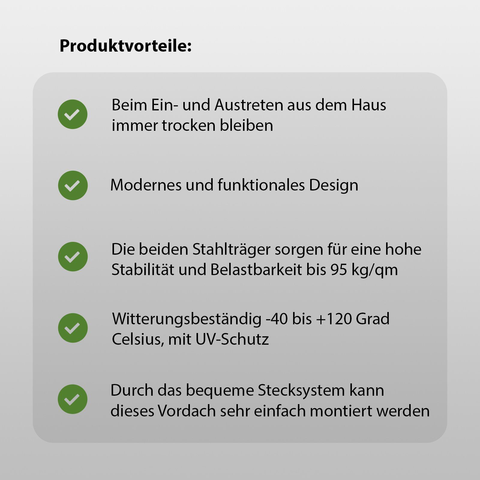 TRUTZHOLM Vordach Vordach 120 x 90 cm grau Haustürdach Haustür Pultvordach Kunststoff (1 St), rostfrei