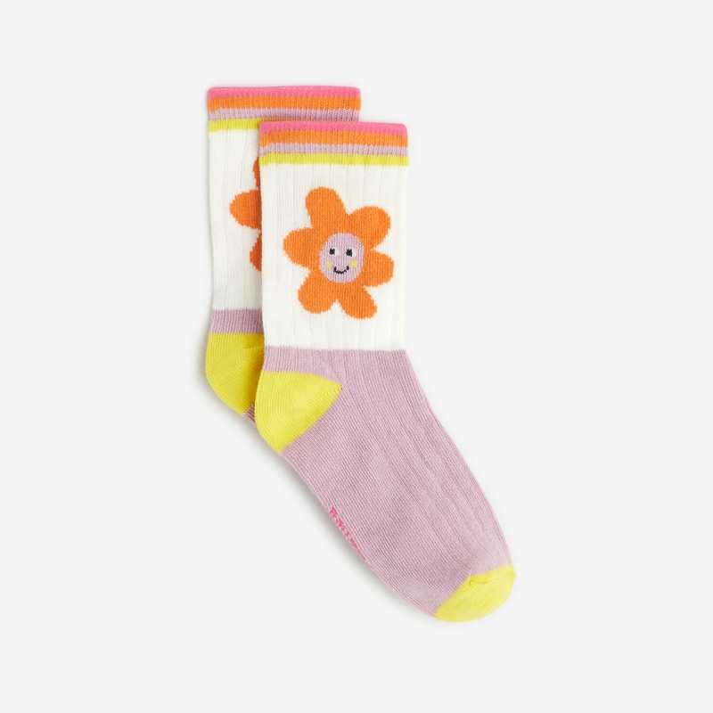 Chaussettes à fleurs bébé fille blanches cassé Catimini