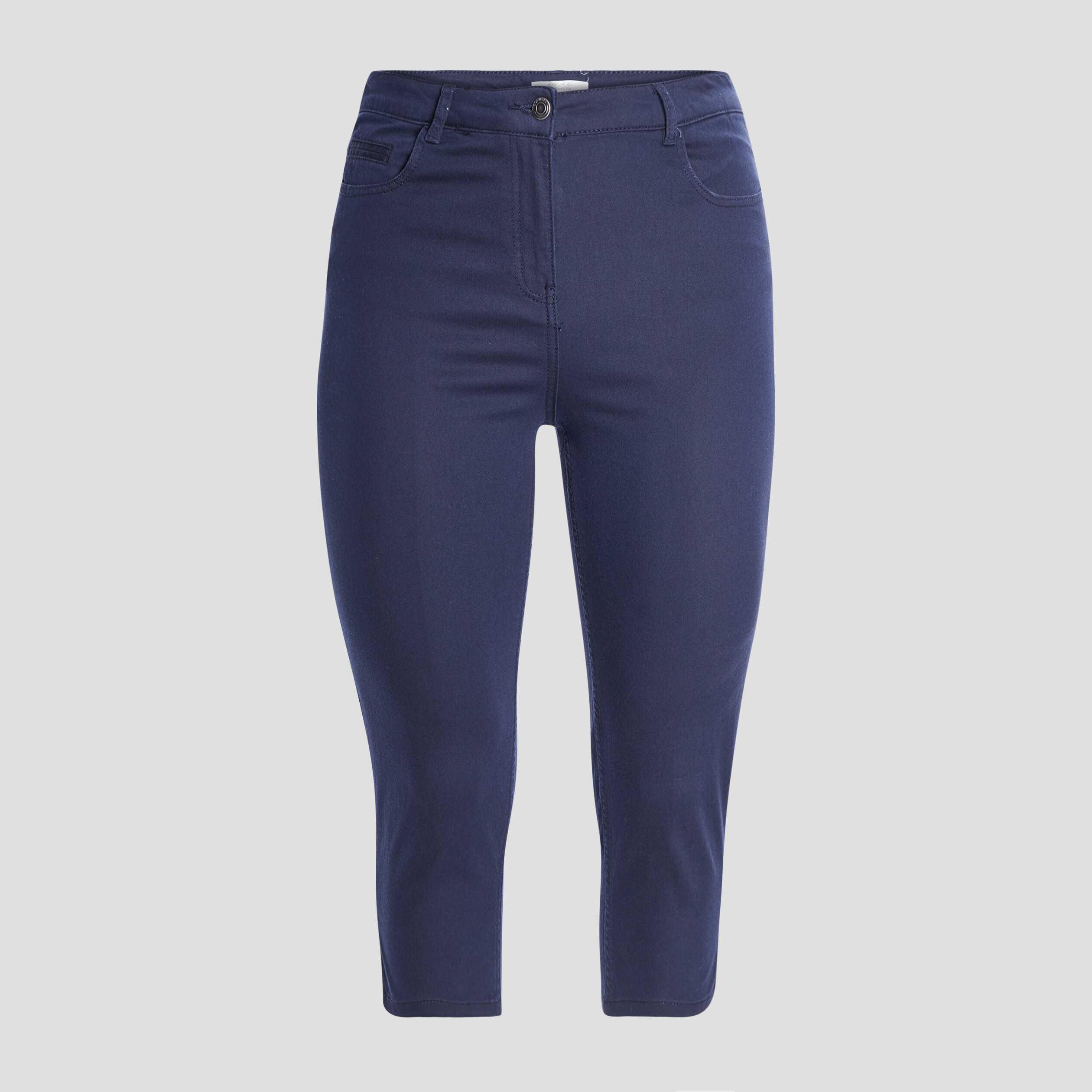 Pantalon corsaire slim bleu marine femme grande taille | La Halle