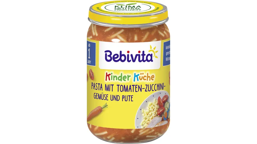 Bebivita Kinder-Küche Pasta mit Tomaten-Zucchini-Gemüse und Pute 250 g