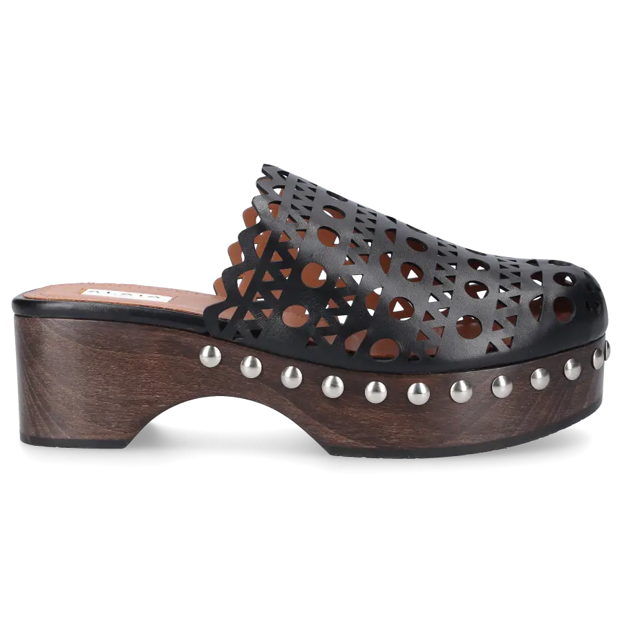 Azzedine Alaïa - Clogs 3M050 Kalbsleder - schwarz