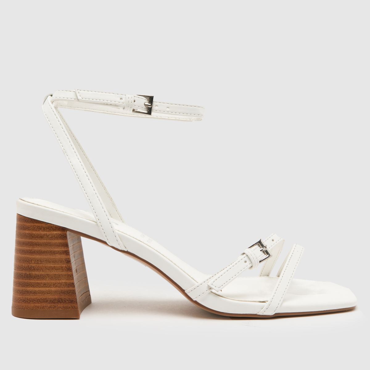 Schuh – Saturn – Vita höga klackar med remmar