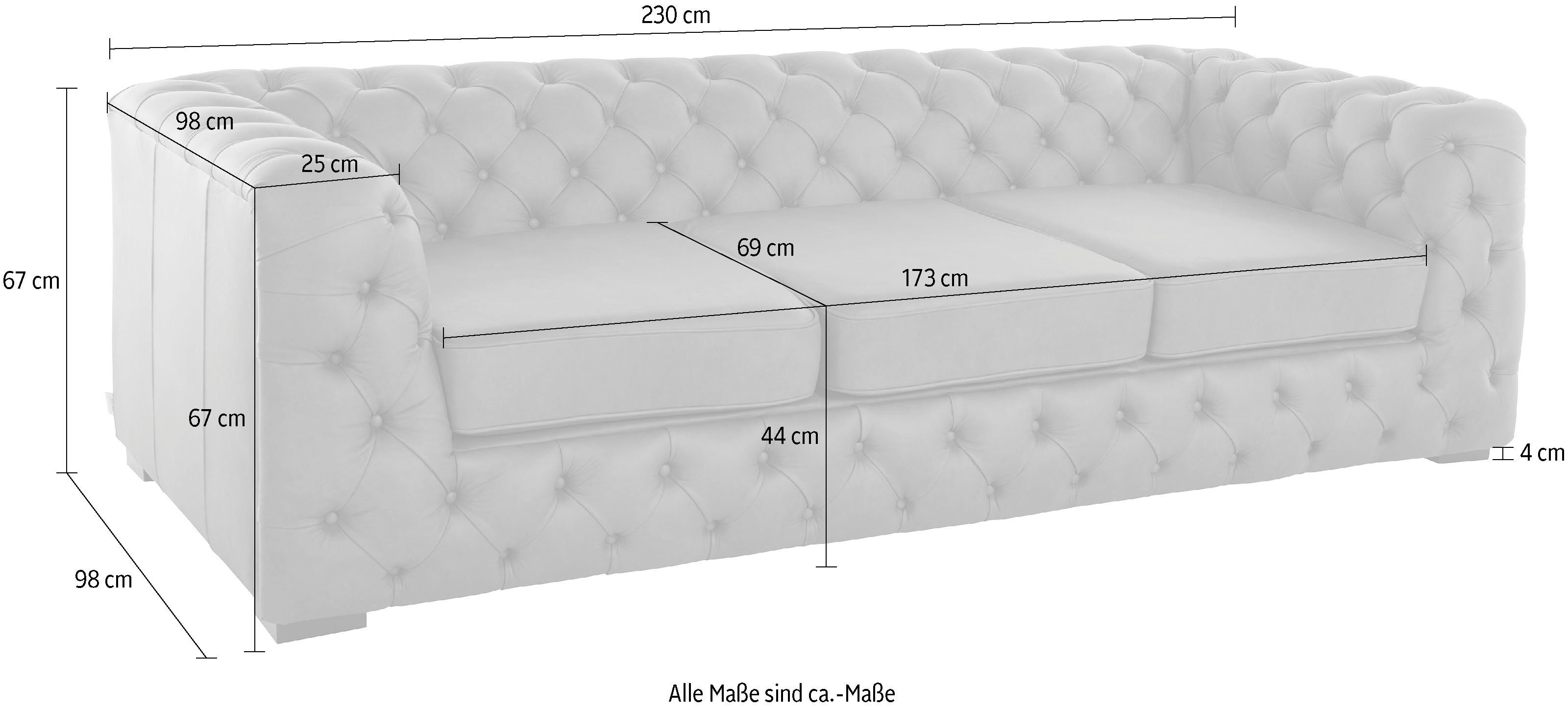 Guido Maria Kretschmer Home&Living Chesterfield-Sofa Kalina, mit klassischer Chesterfield-Knopfheftung