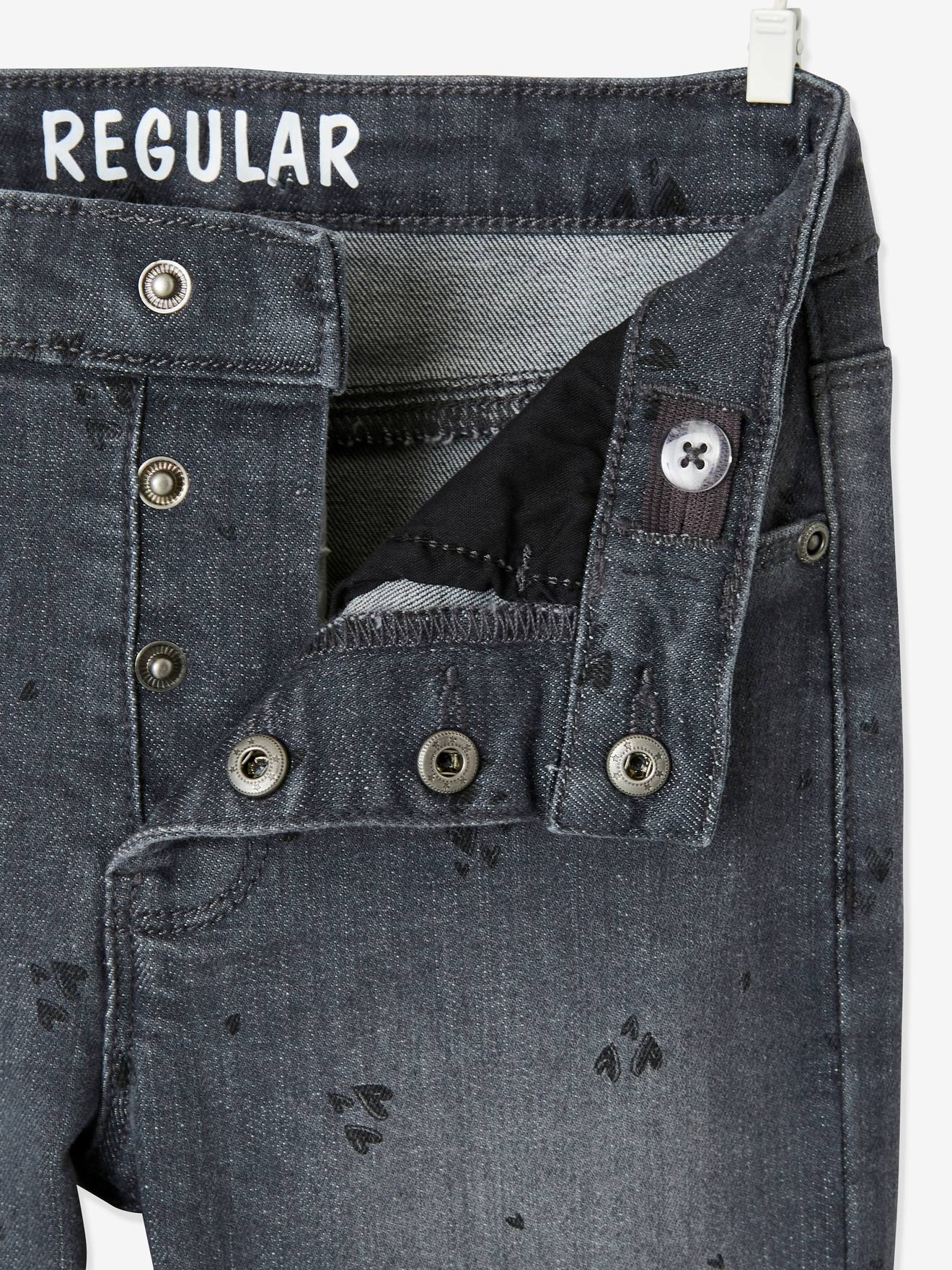 Vertbaudet Mädchen Jeans, gerades Bein Oeko-Tex - grau
