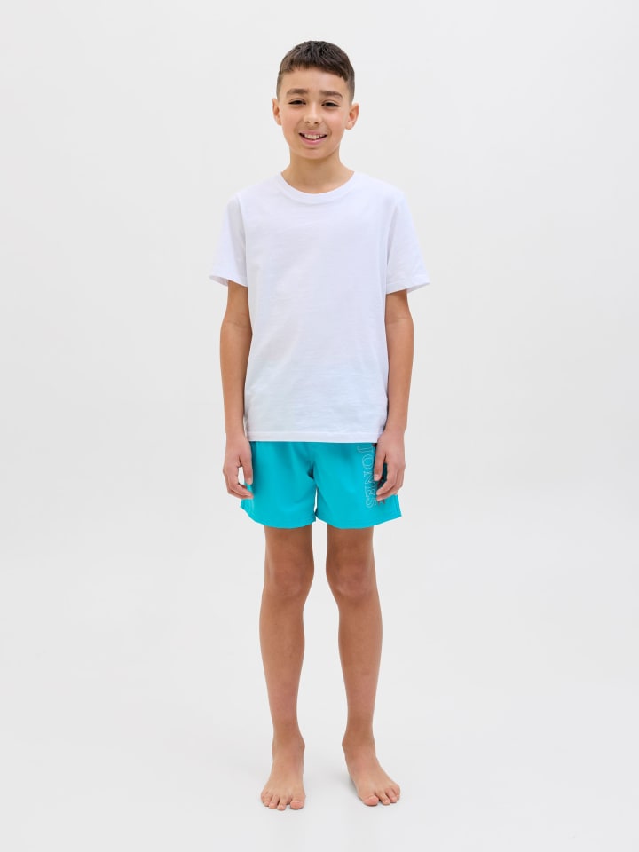 JACK & JONES Junior Badeshorts  JPSTMAUI JJSWIM DOUBLE LOGO JNR in scuba blue günstig kaufen 140