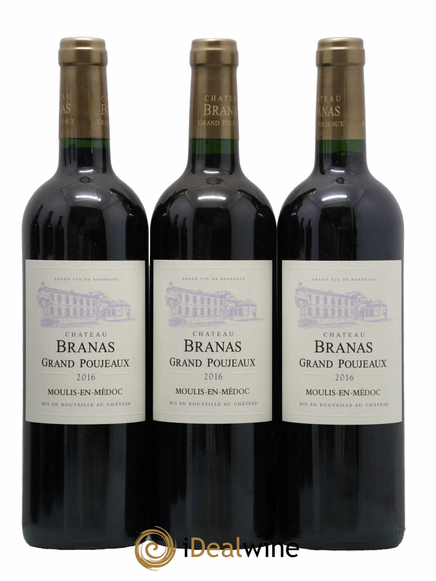 Château Branas Grand Poujeaux Cru Bourgeois  2016 - Lot de 6 Bouteilles
