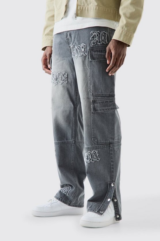 Lockere Cargo-Jeans mit Taschen