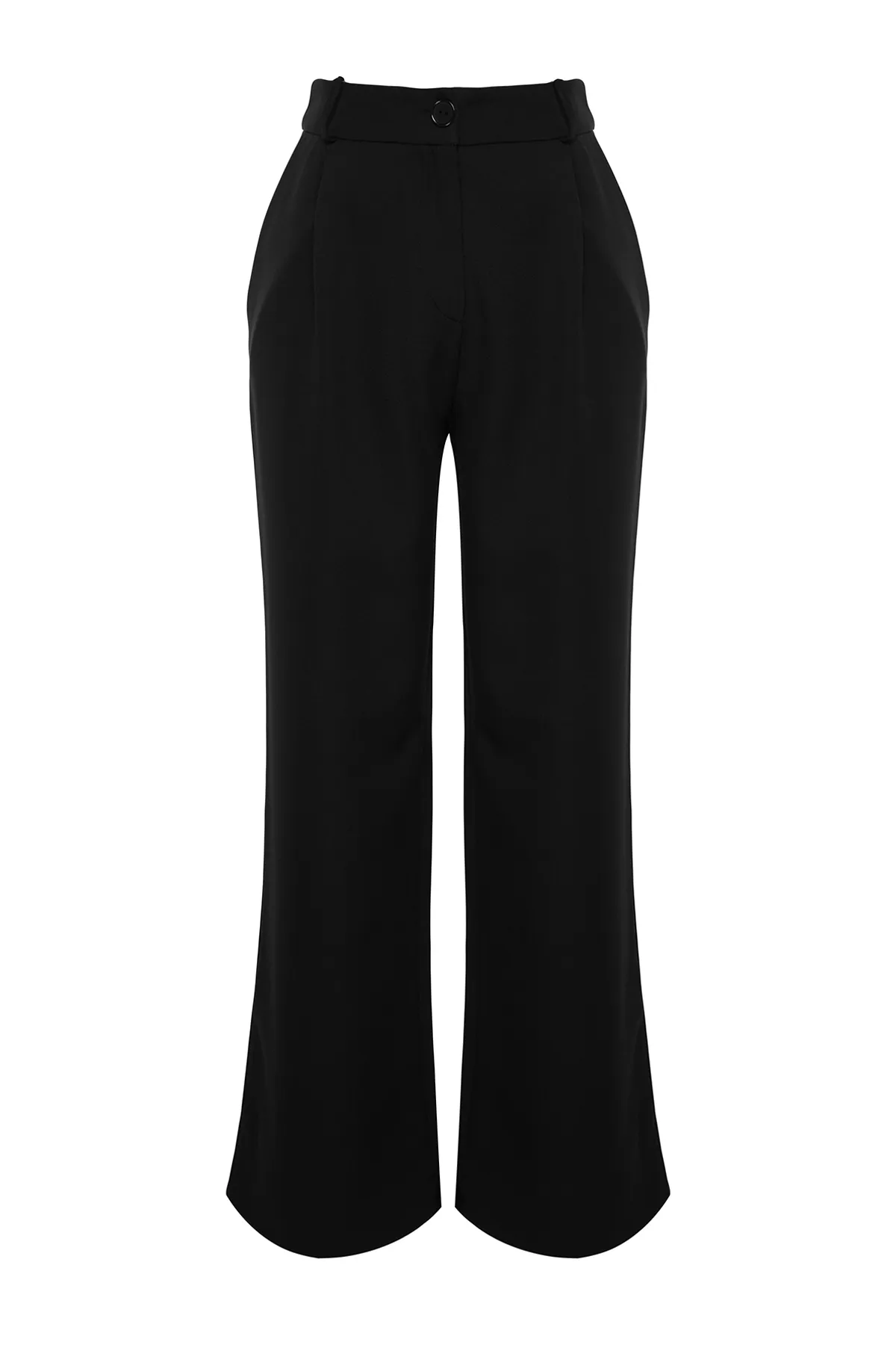 Trendyol Collection  Schwarze Webhose mit weitem Bein und Gürteldetail TWOAW24PL00341