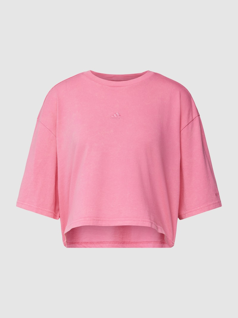 Cropped T-Shirt in melierter Optik in pink