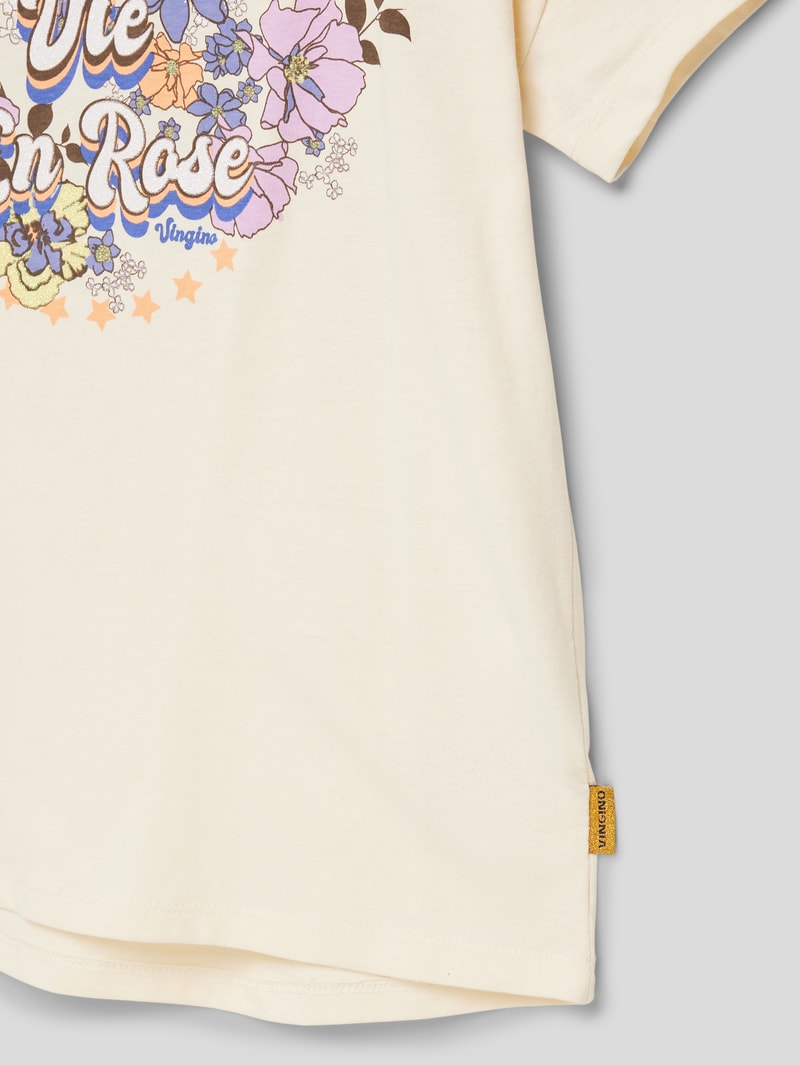 T-Shirt mit Motiv-Print in offwhite