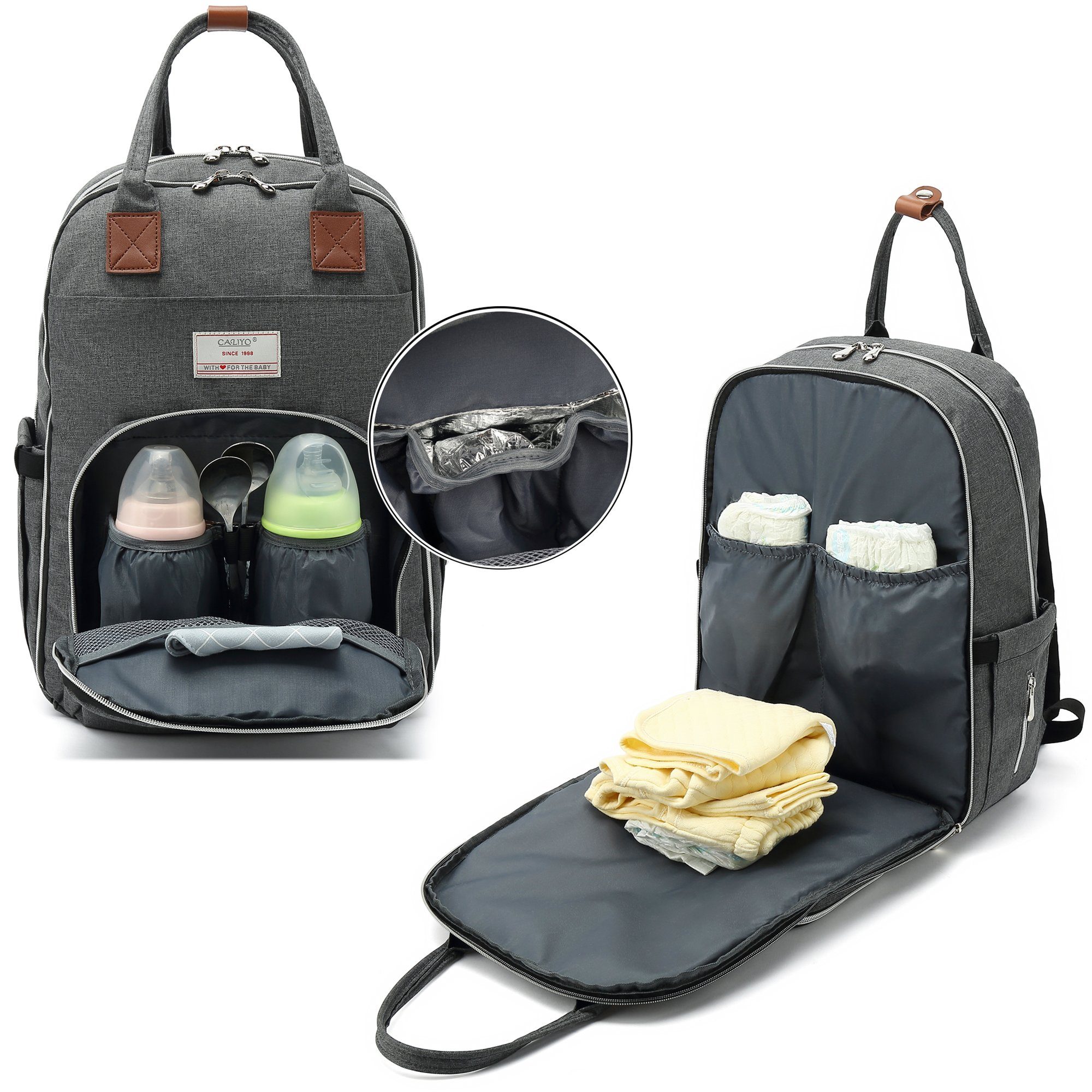 TAN.TOMI Wickelrucksack Wickelrucksack groß,Baby Wickeltasche multifunktional, 3D atmungsaktive gepolsterte Rückseite und Schultergurte
