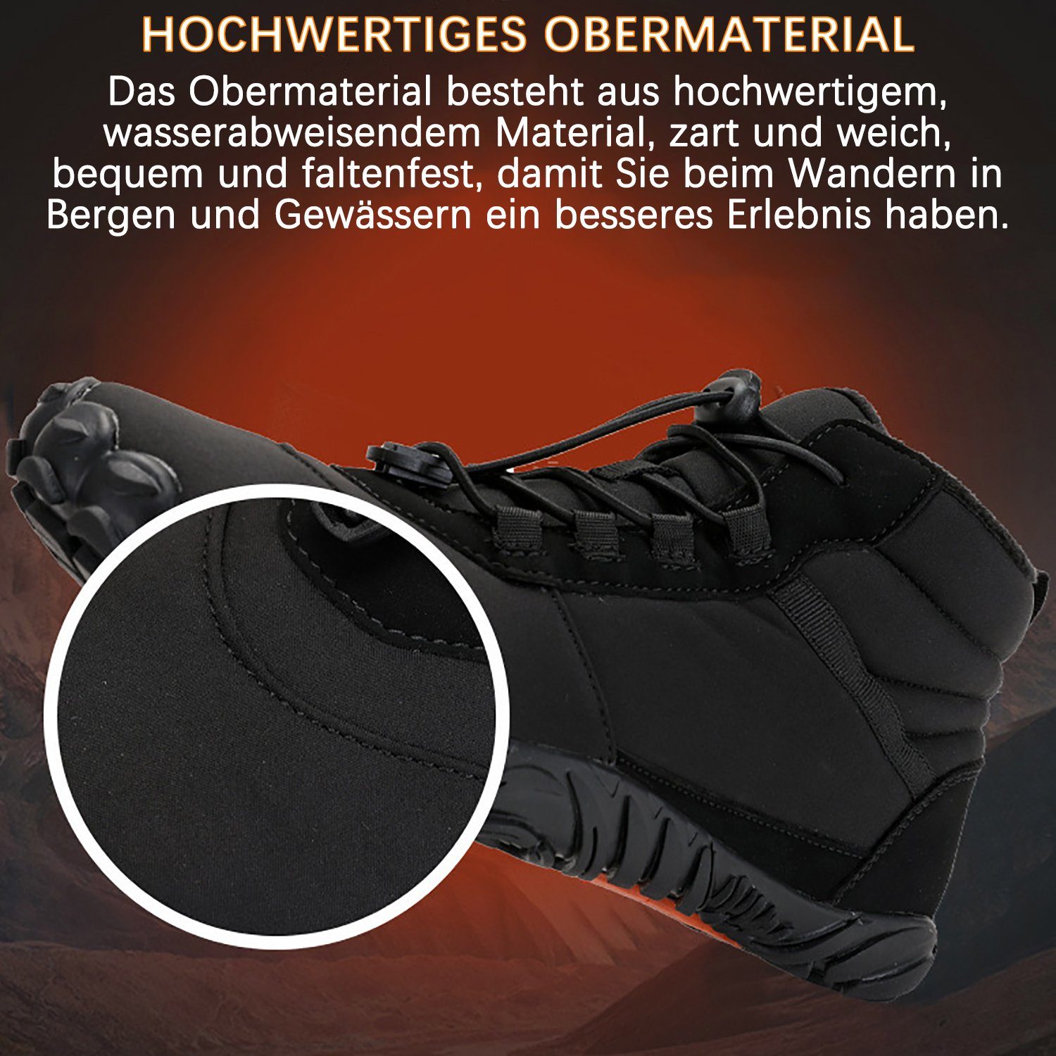 Daisred Winter Wasserdicht Warm Gefüttert Winterstiefel bequem Barfußschuh
