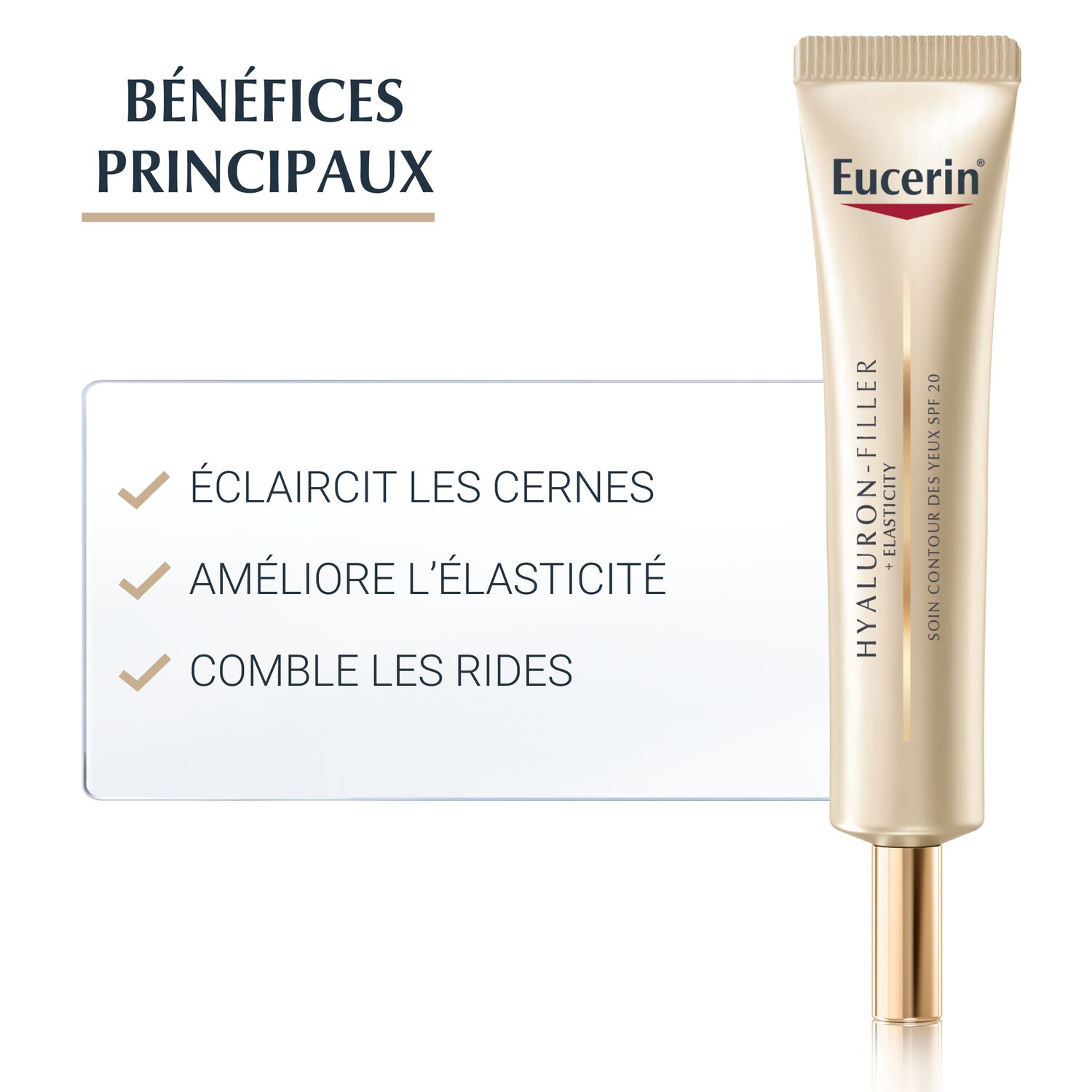 Eucerin Hyaluron-Filler + Elasticity SPF20 Soin Anti-Age Contour des Yeux