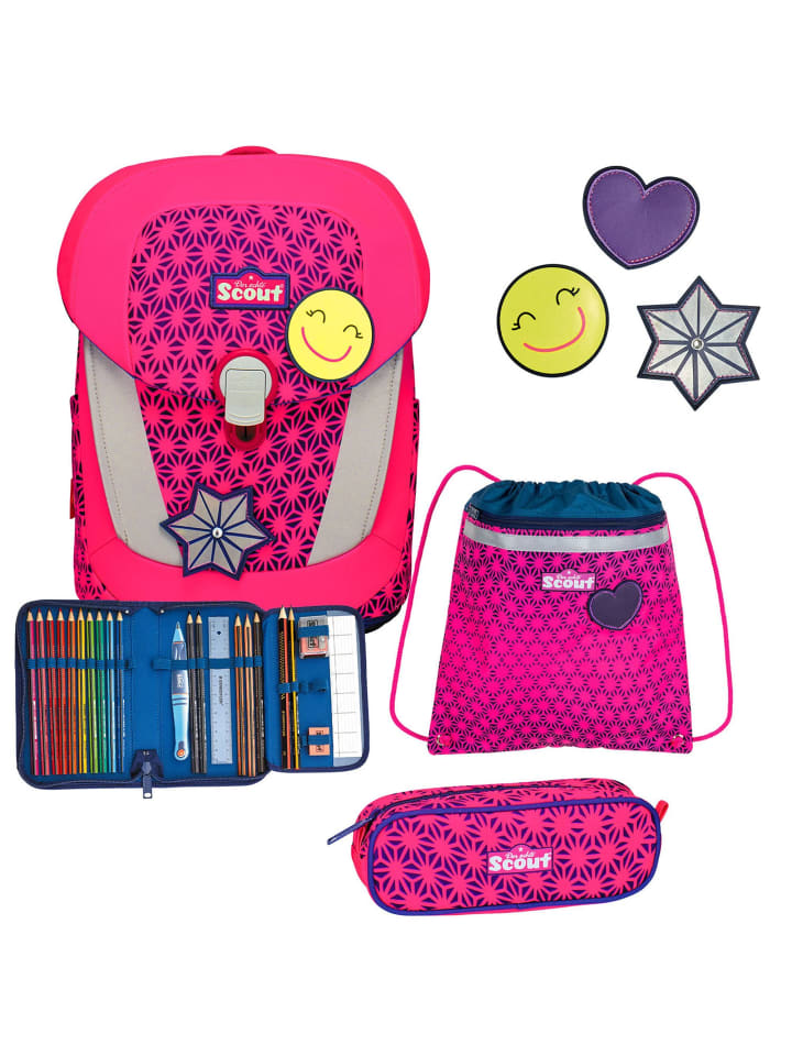 Scout Sunny II Neon Safety Schulranzen-Set 4-teilig in pink glow günstig kaufen onesize
