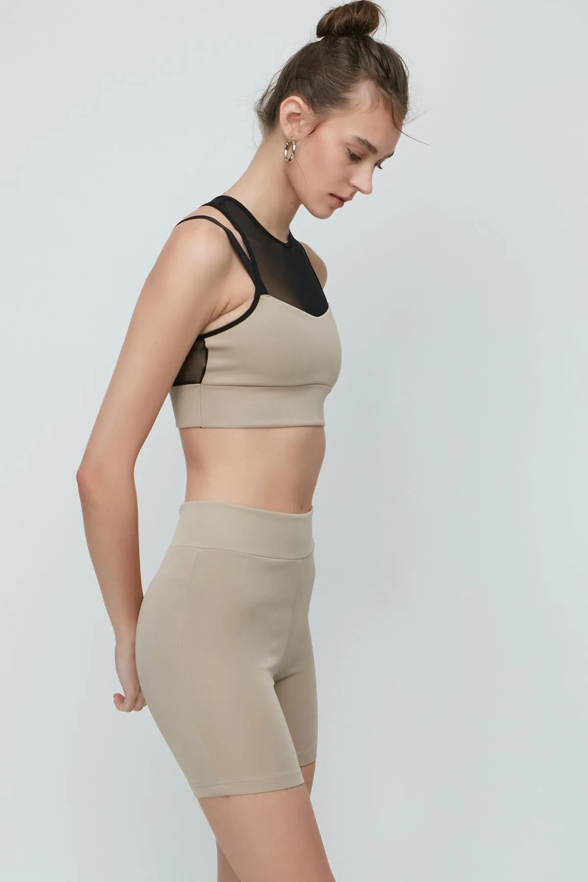 C&City  Bustier-Langshorts-Set mit Tülldetail 9150 Nerz