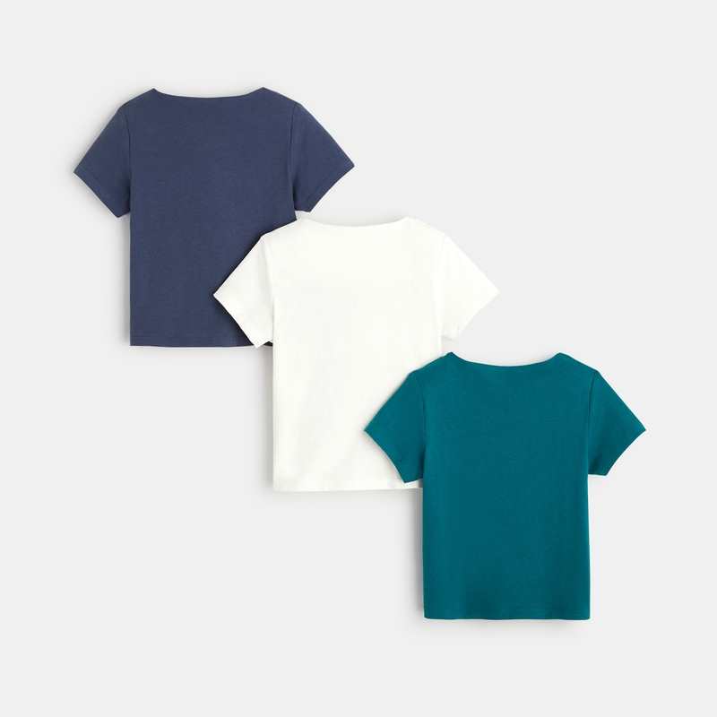 T-shirt jersey poche poitrine (lot de 3) vert bébé garçon