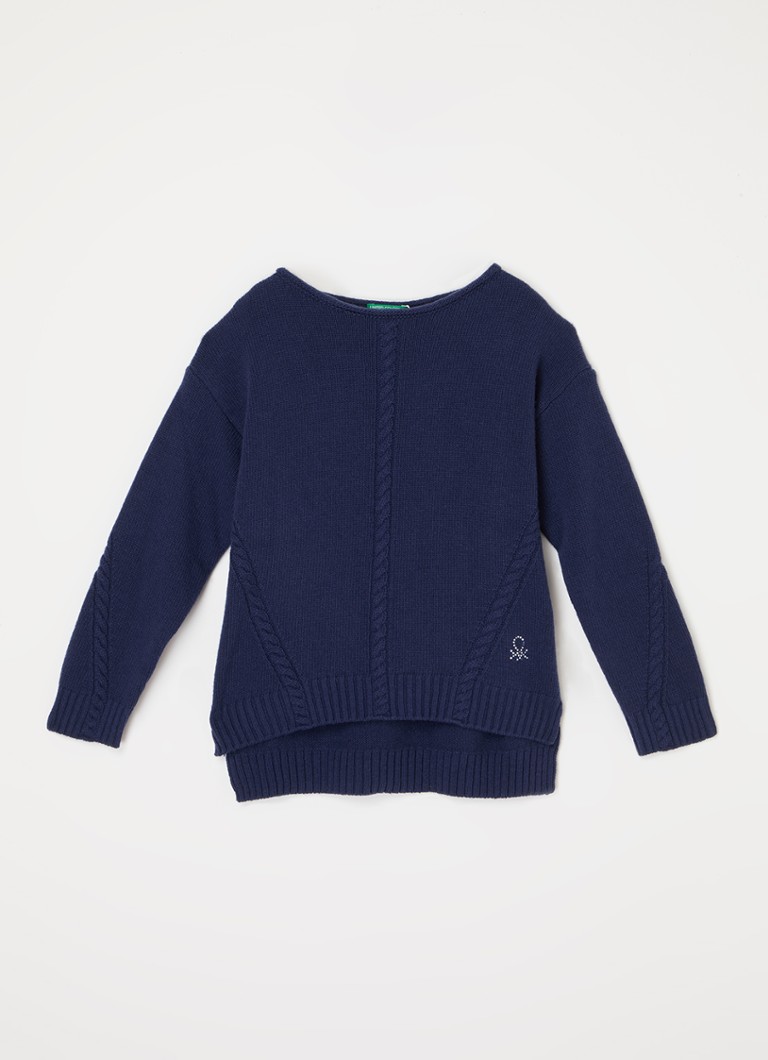 Suéter Benetton de malha fina em mistura de lã
