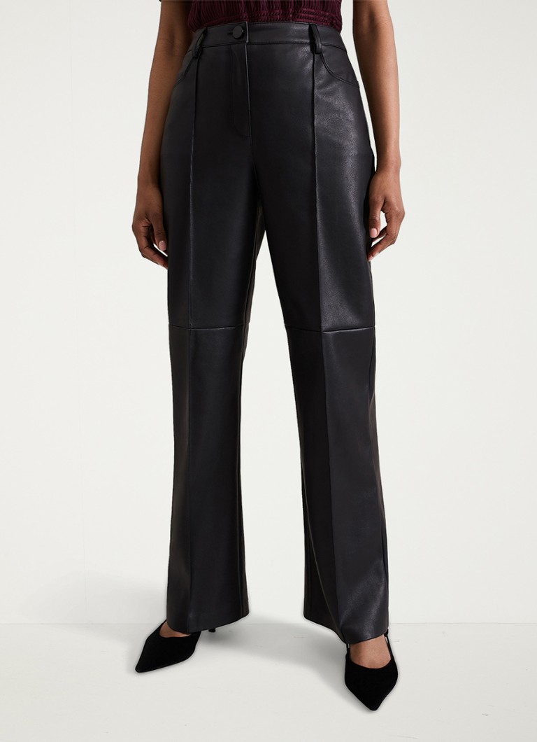 Pantaloni largi cu talie înaltă Phase Eight Melissa din piele ecologică
