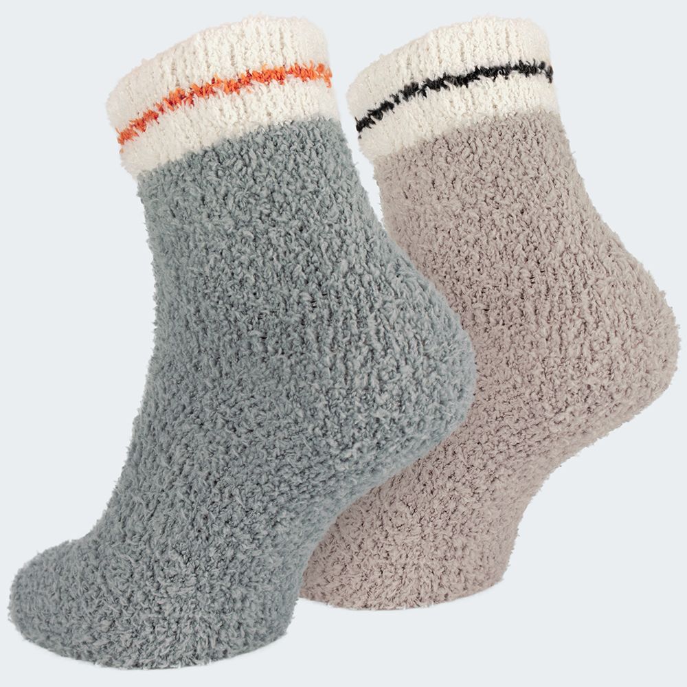 Black Snake Grau/Braun 2-Pack Damen Kuschelsocken