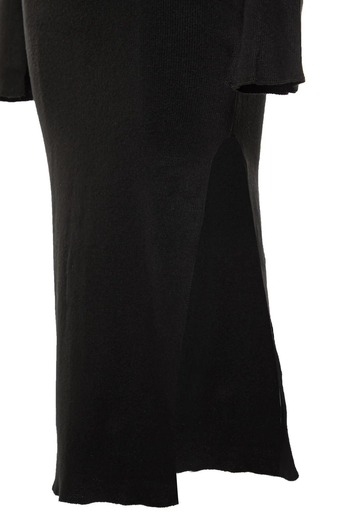 Trendyol Collection  Schwarzes, figurbetontes Maxi-Bleistiftkleid aus geripptem Strick mit Polokragen und Fake-Strick TWOAW23EL00164