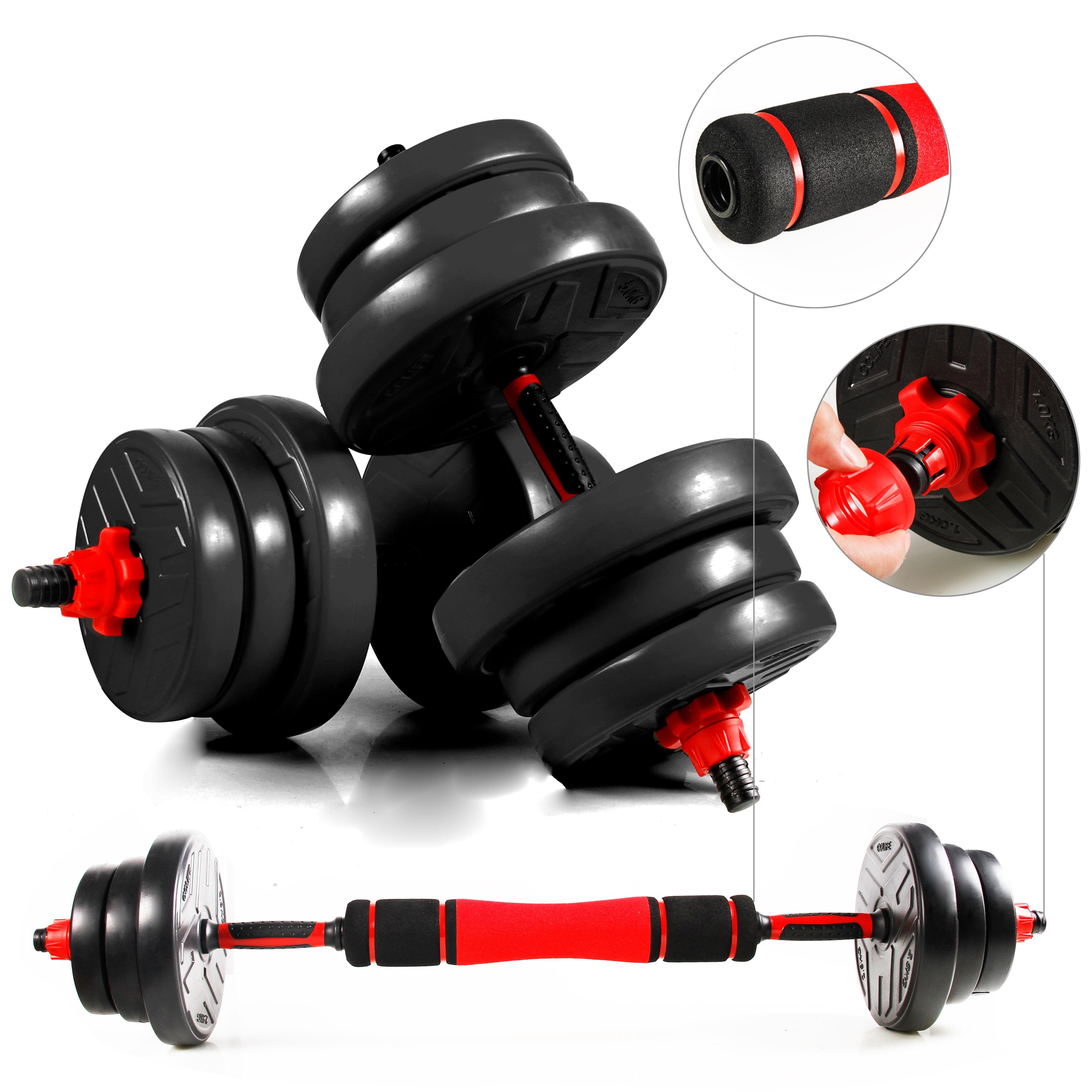 CCLIFE Hantel-Set verstellbar Hantel set Kurzhantel Langhantel Dumbbell Gewichte