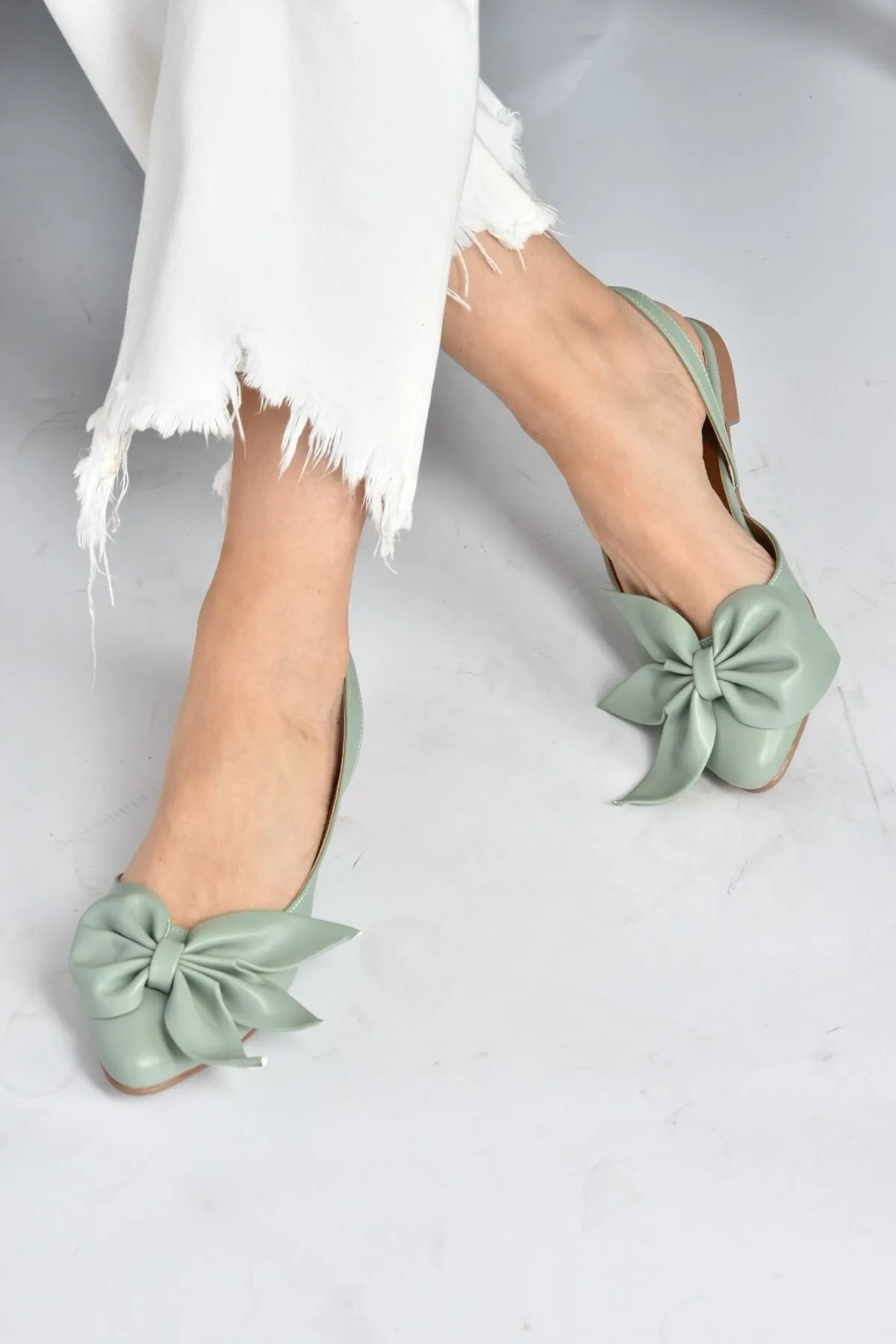 Fox Shoes  Ballerinas mit grünen Schleifendetails für Damen H726809009