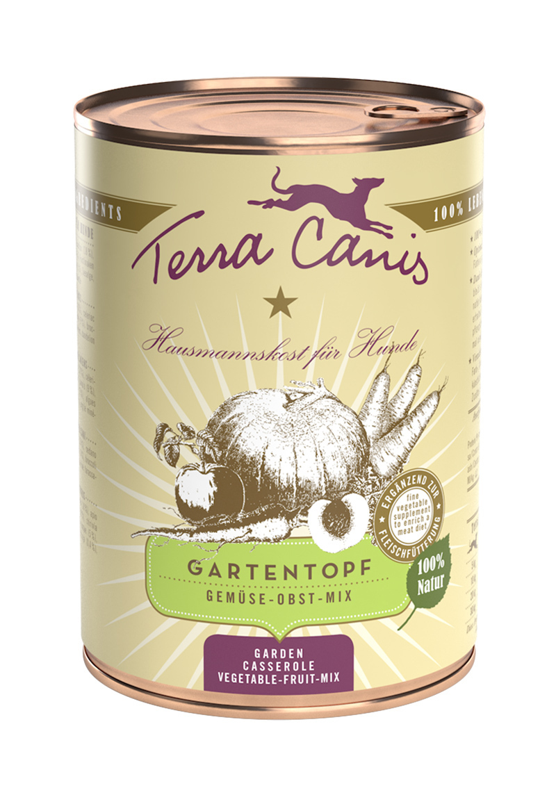 Terra Canis Hundenassfutter Terra Canis Gartentopf 6x400g Obst & Gemüse