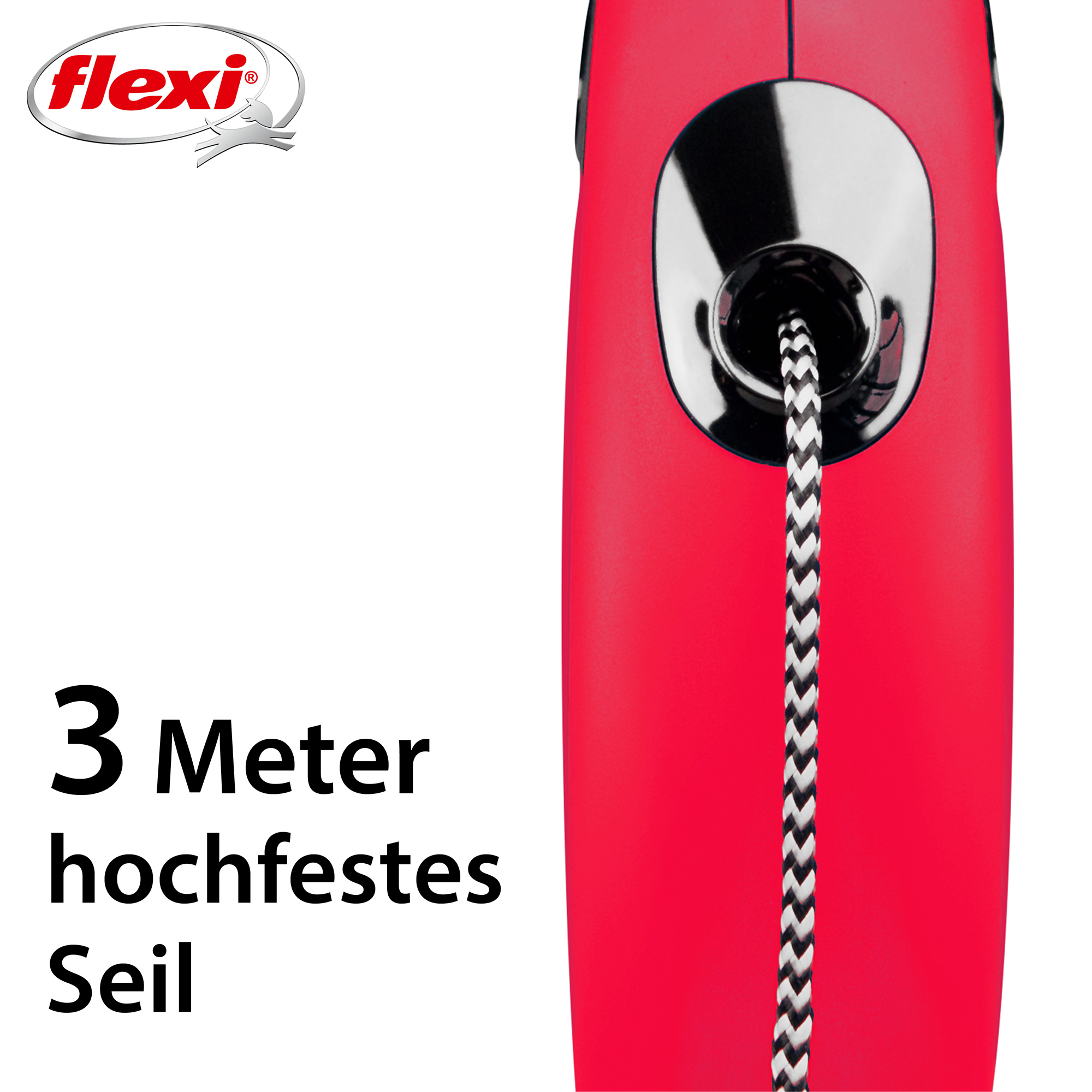 Flexi Hundeleinen Flexi New Classic Seil rot XS, 3 m, 8 kg