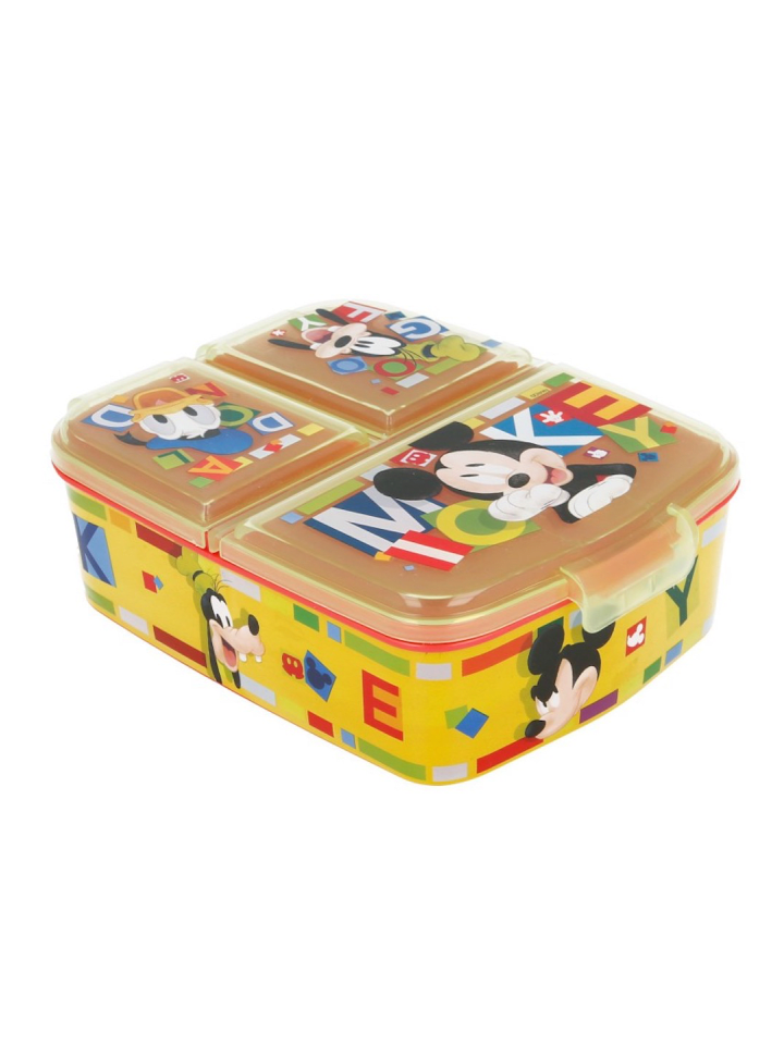 Disney Mickey Mouse Kinder Premium Brotdose Lunchbox mit 3 Fächern in Rot günstig kaufen onesize
