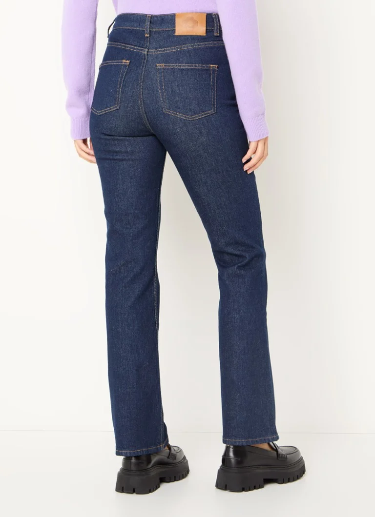 Jean Maje taille haute à jambes droites, délavage foncé