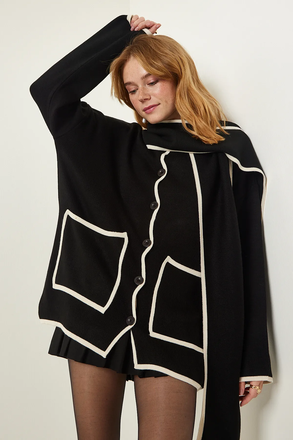 Happiness İstanbul  Strickjacke - Schwarz - Regular Fit