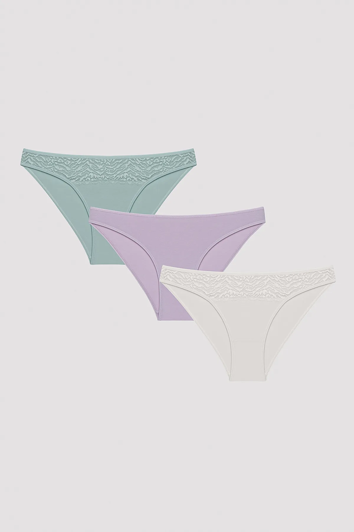 Penti  Mehrfarbiger 3-teiliger Slip „Whisper Lacy Lace“