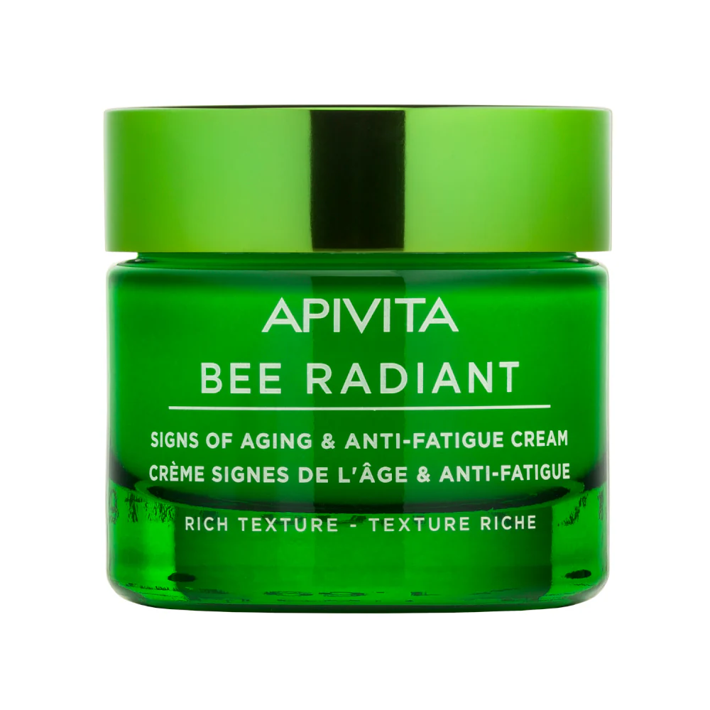 Crema antiedad y antifatiga Bee Radiant - Textura rica - Tratamiento facial de 24 horas para los primeros signos de envejecimiento.