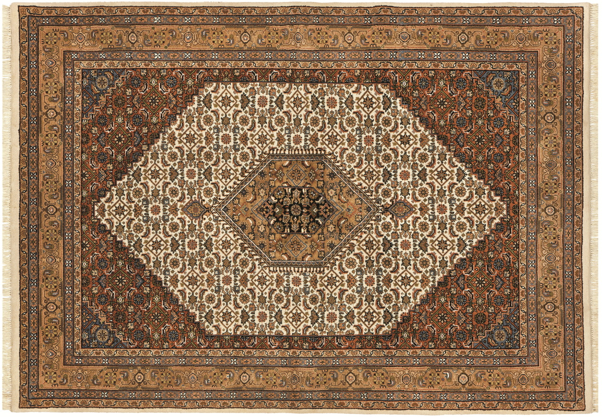 Teppich aus Indien Benaras Bidjar 20 beige 40 x 60 cm