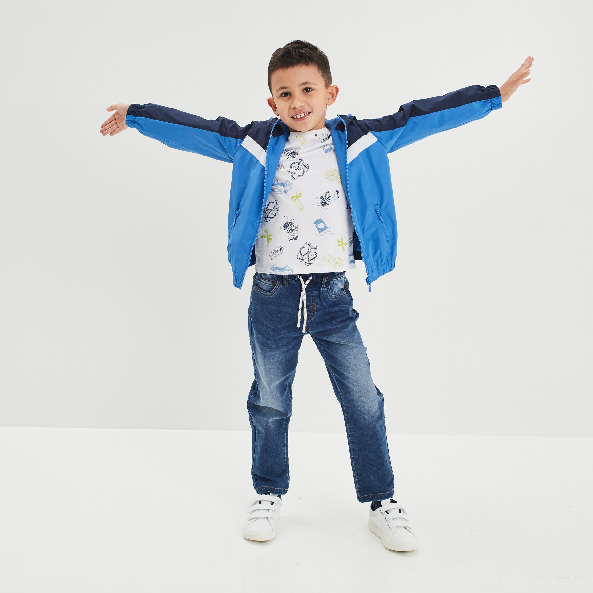 Veste droite à capuche bleu garçon | La Halle