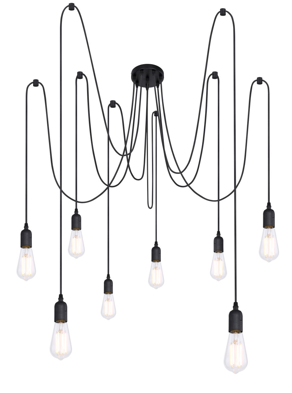 Globo Lighting - OLIVER - Hängeleuchte Metall schwarz, 8x E27