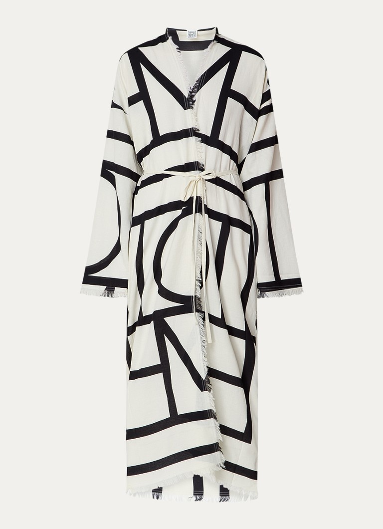 TOTEME maxi wrap dress made of organic cotton with logo print