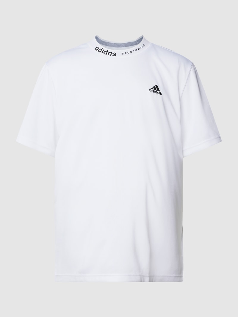 T-Shirt mit Label-Stitching in weiß