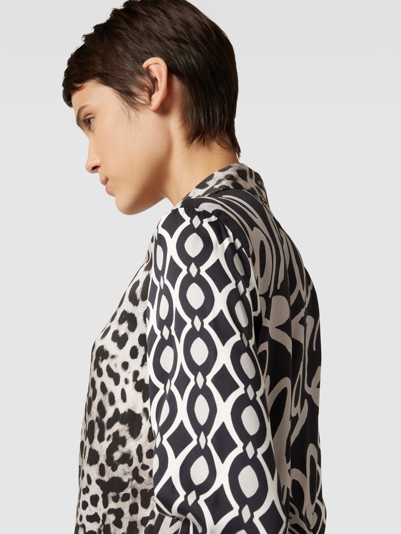 Bluse aus Viskose mit Animal-Print in taupe