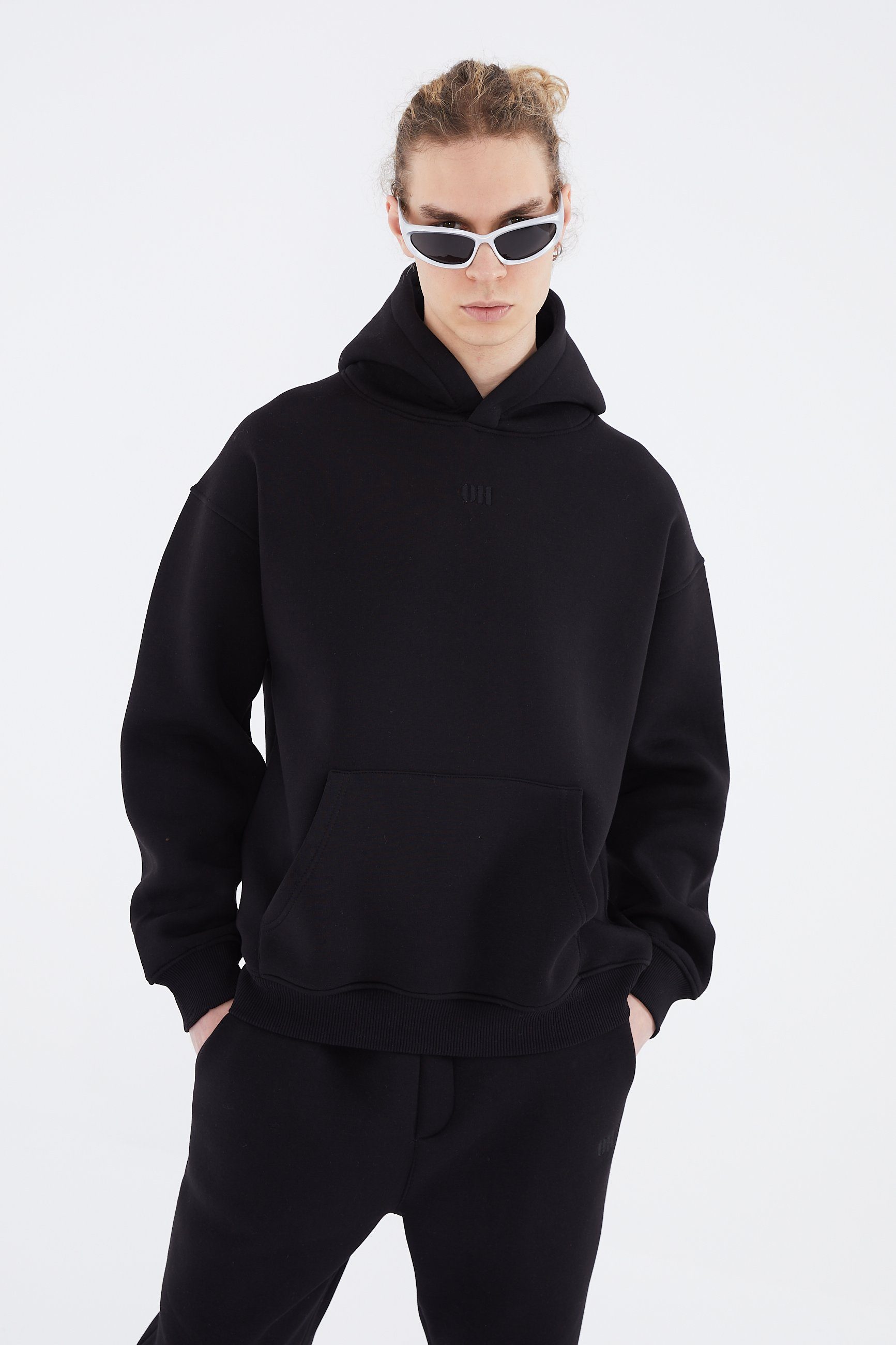 OSSY HOMER Hoodie Oversize Hoodie einfarbig Basic Baumwolle Kapuzenpullover 320gsm