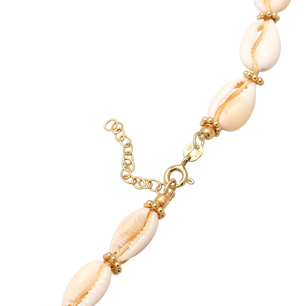 Elli Elli Ensemble de Bijoux Femmes coquillages cauris fleurs Perles Set pendentif d'o Bijoux